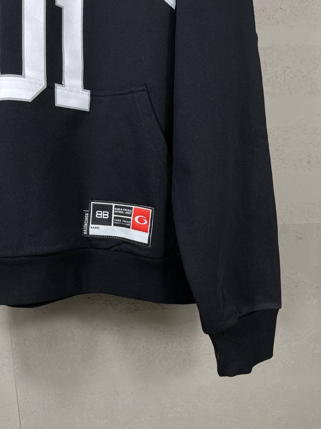 Balenciaga 巴黎世家 篮球球服绣花印花连帽卫衣 外套 长袖 黑色 A5 821861TRVW81055