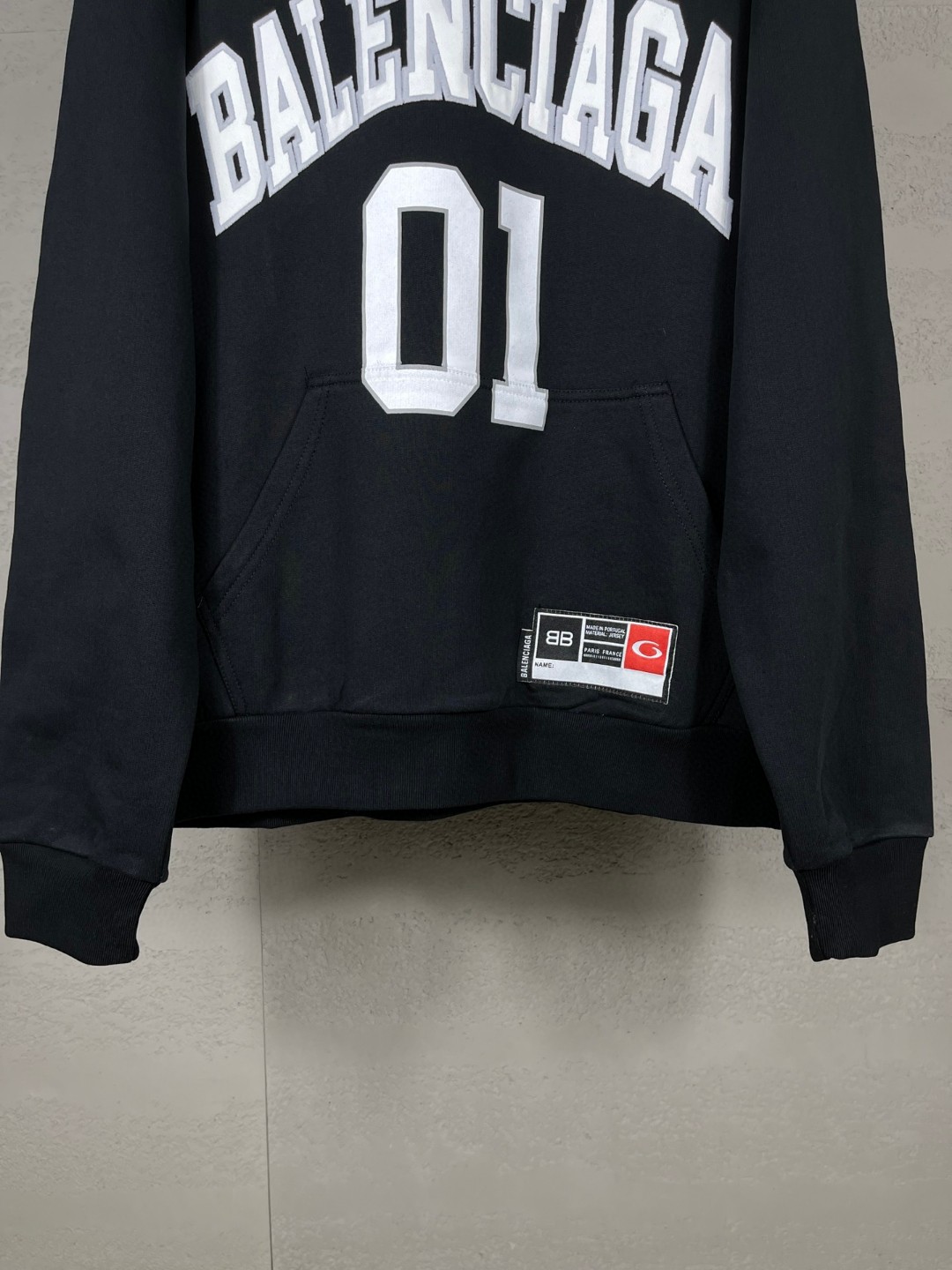 Balenciaga 巴黎世家 篮球球服绣花印花连帽卫衣 外套 长袖 黑色 A5 821861TRVW81055