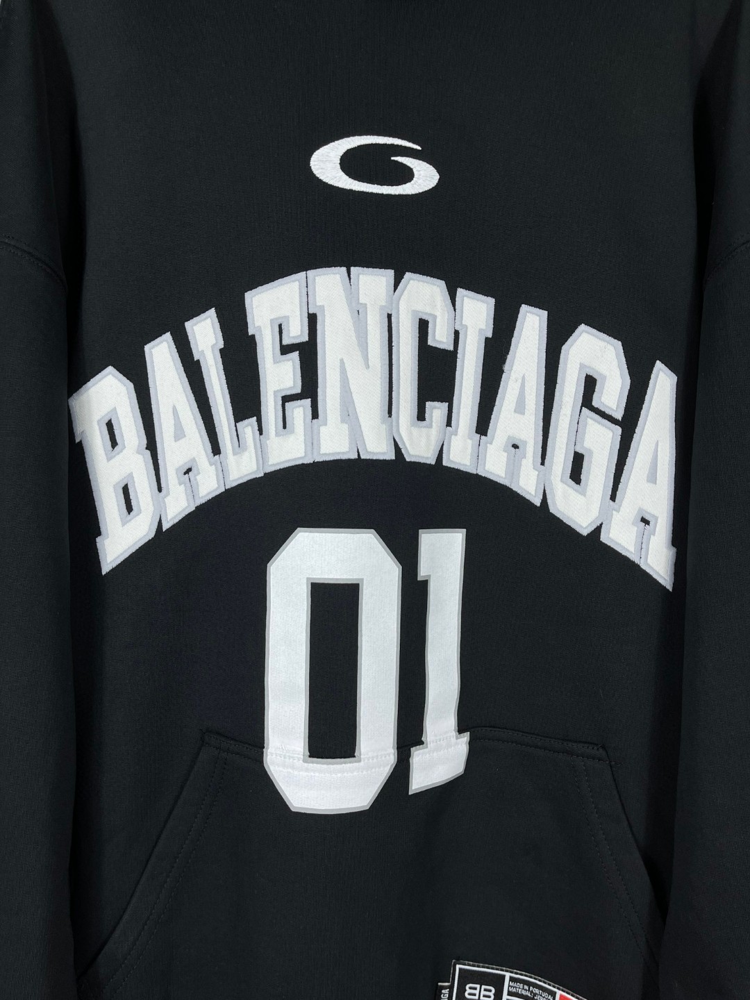 Balenciaga 巴黎世家 篮球球服绣花印花连帽卫衣 外套 长袖 黑色 A5 821861TRVW81055