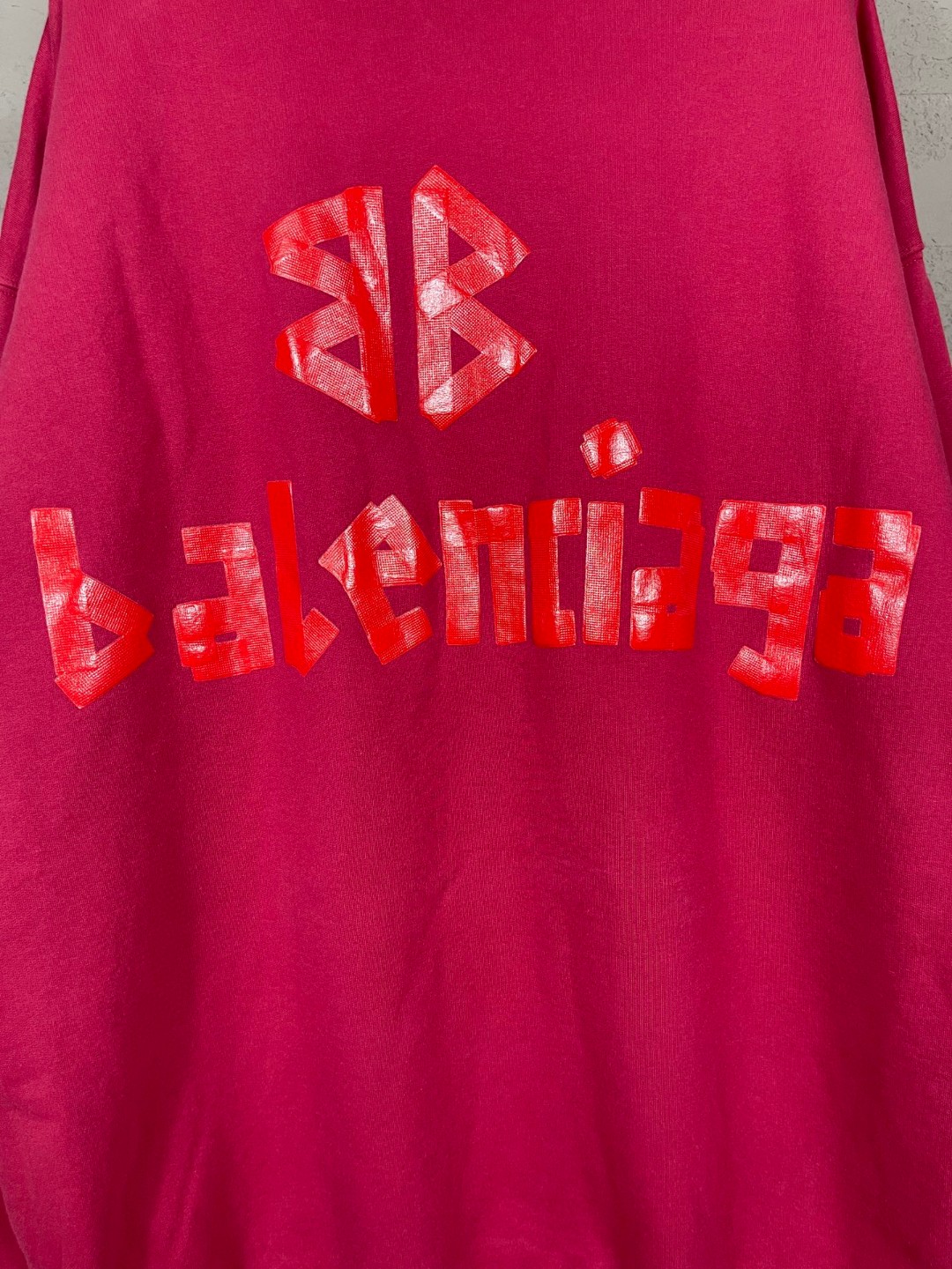 Balenciaga 巴黎世家 胶带直喷印花连帽卫衣 外套 长袖 红色 B0 744441TSVJ95003