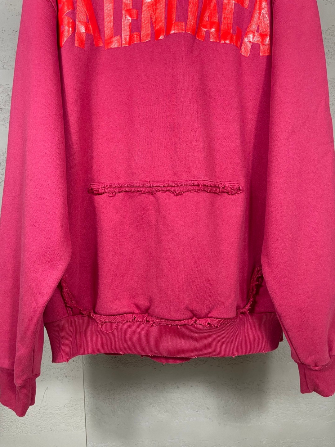 Balenciaga 巴黎世家 胶带直喷印花连帽卫衣 外套 长袖 红色 B0 744441TSVJ95003