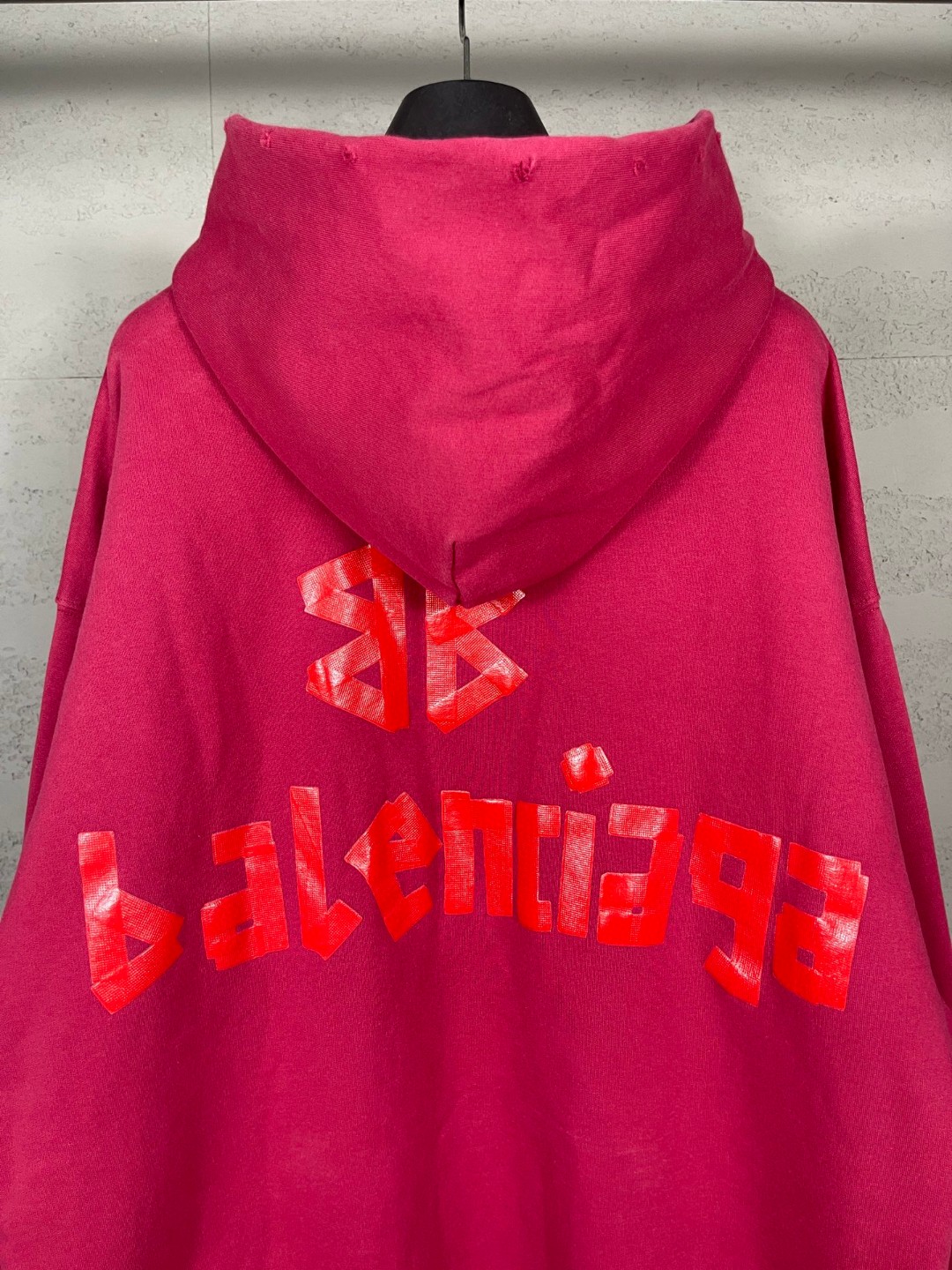 Balenciaga 巴黎世家 胶带直喷印花连帽卫衣 外套 长袖 红色 B0 744441TSVJ95003