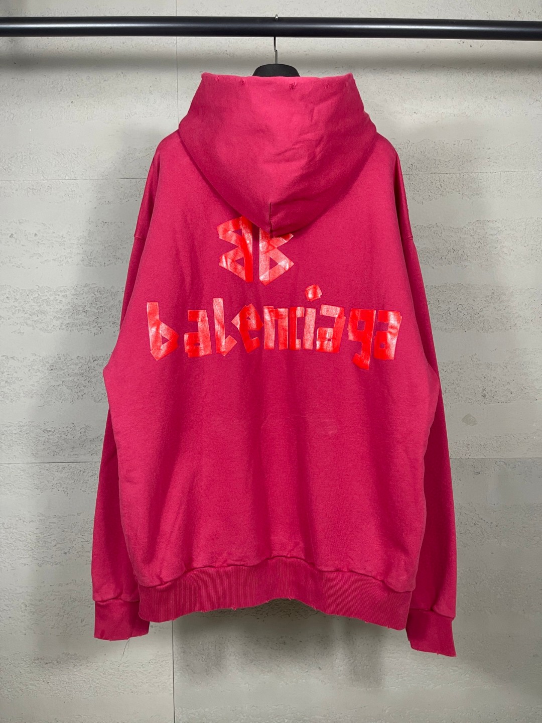 Balenciaga 巴黎世家 胶带直喷印花连帽卫衣 外套 长袖 红色 B0 744441TSVJ95003