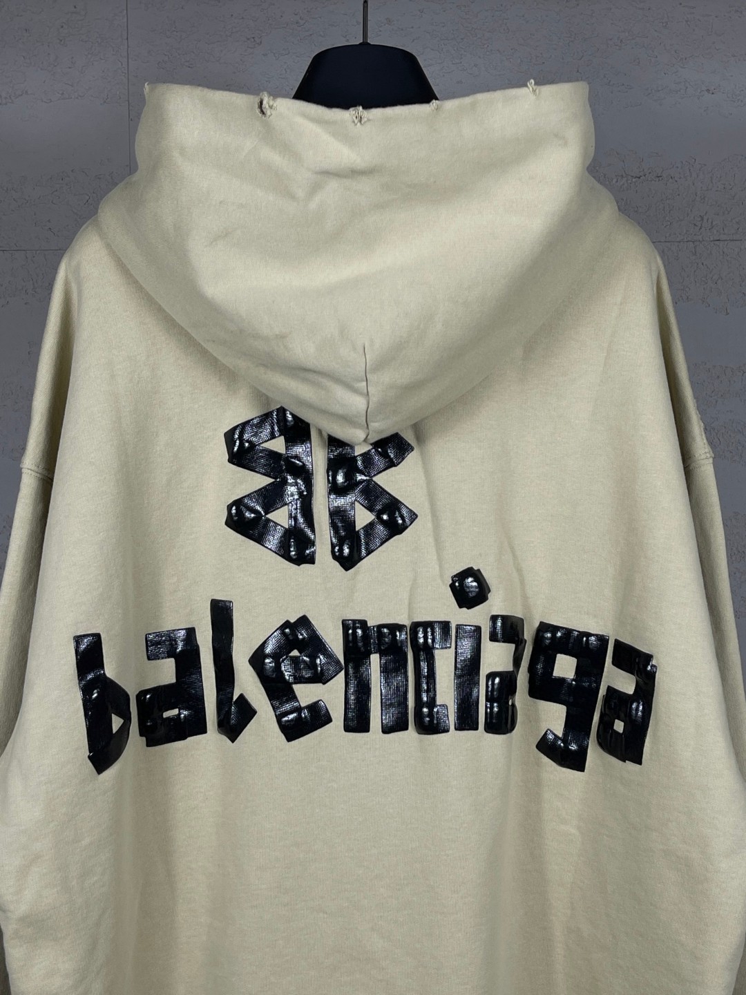 Balenciaga 巴黎世家 胶带直喷印花连帽卫衣 外套 长袖 米色 B0 744441TSV869501
