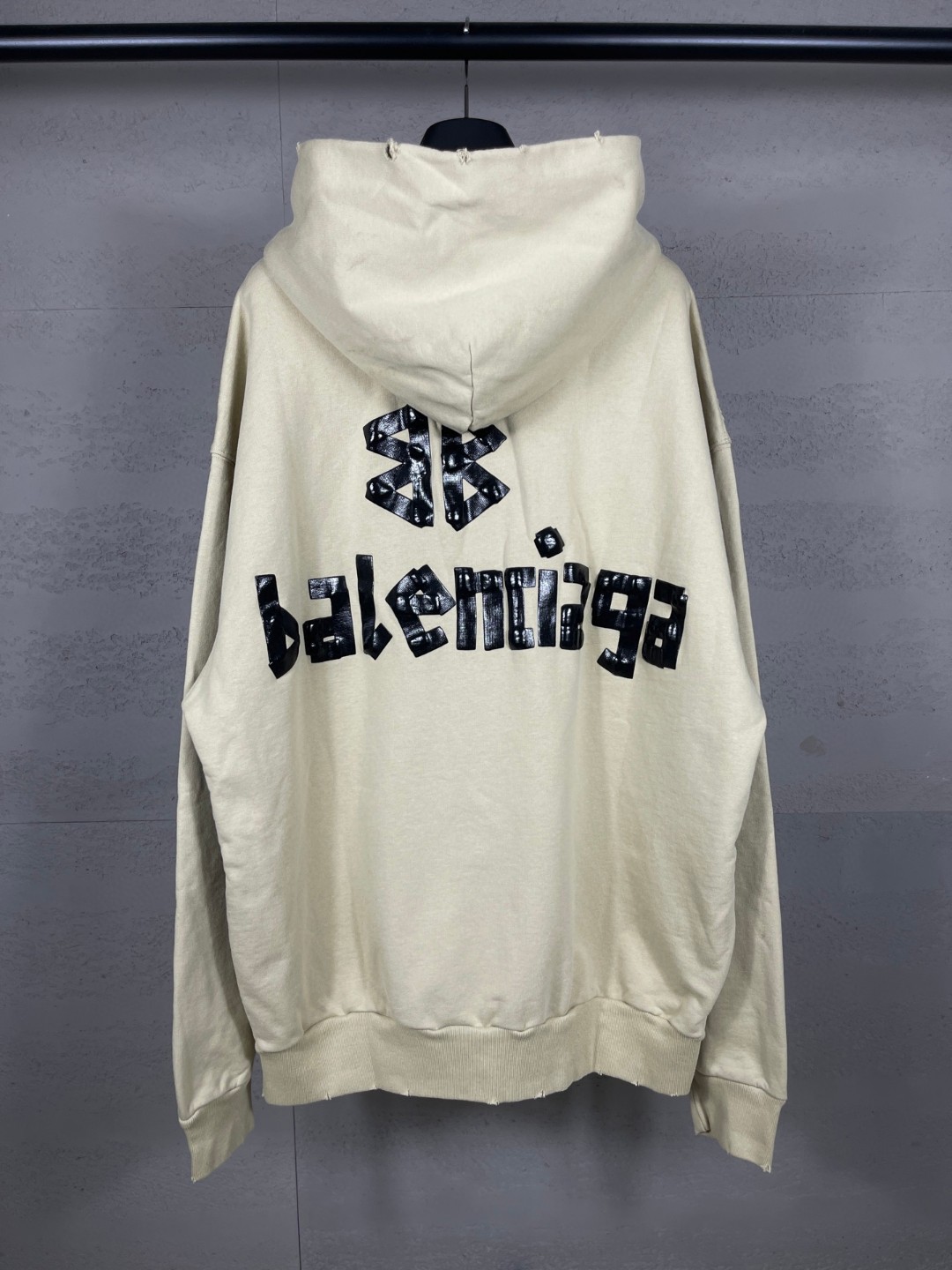 Balenciaga 巴黎世家 胶带直喷印花连帽卫衣 外套 长袖 米色 B0 744441TSV869501
