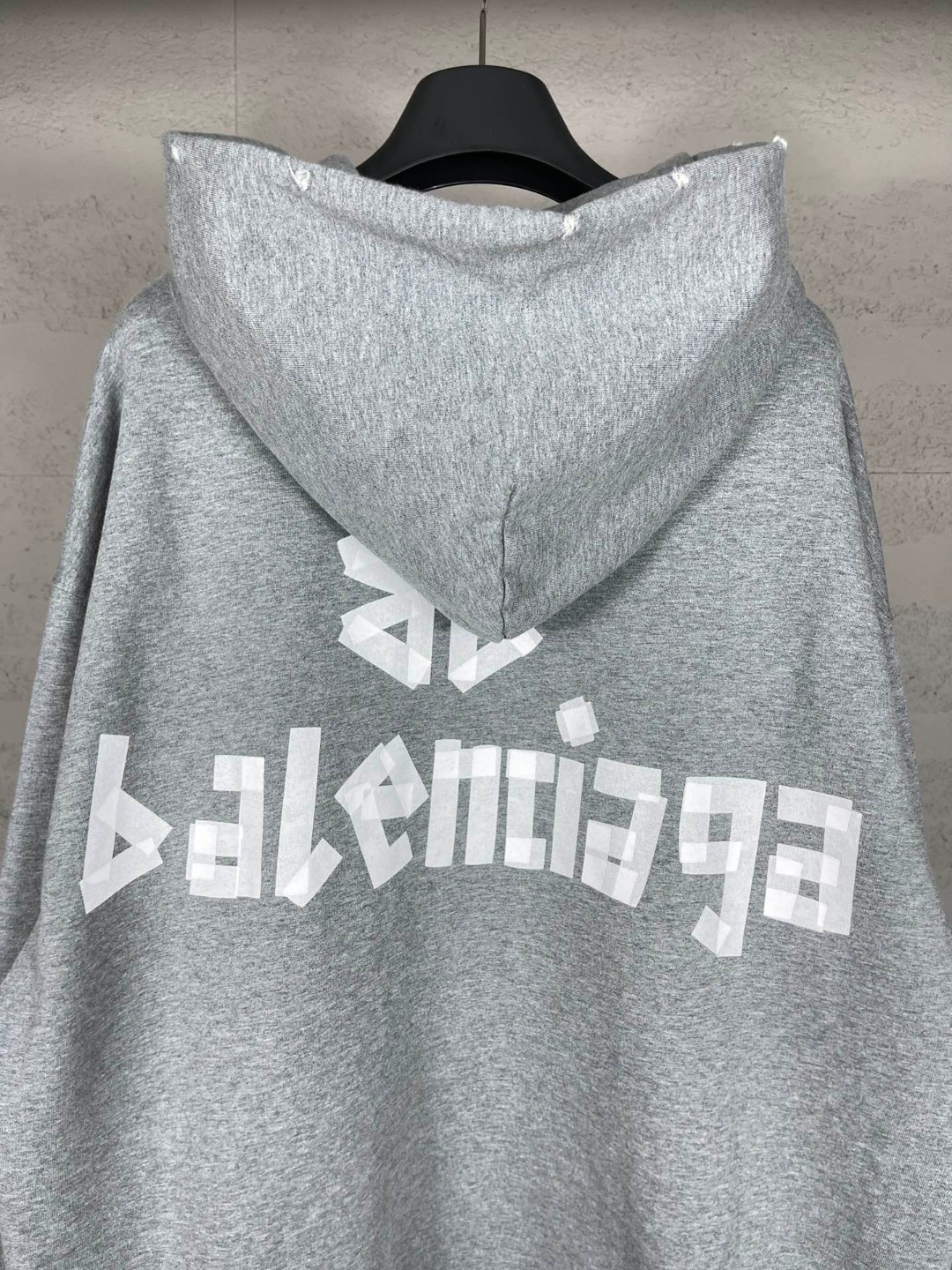 Balenciaga 巴黎世家 胶带直喷印花连帽卫衣 外套 长袖 灰色 B0 744441TRVK21300