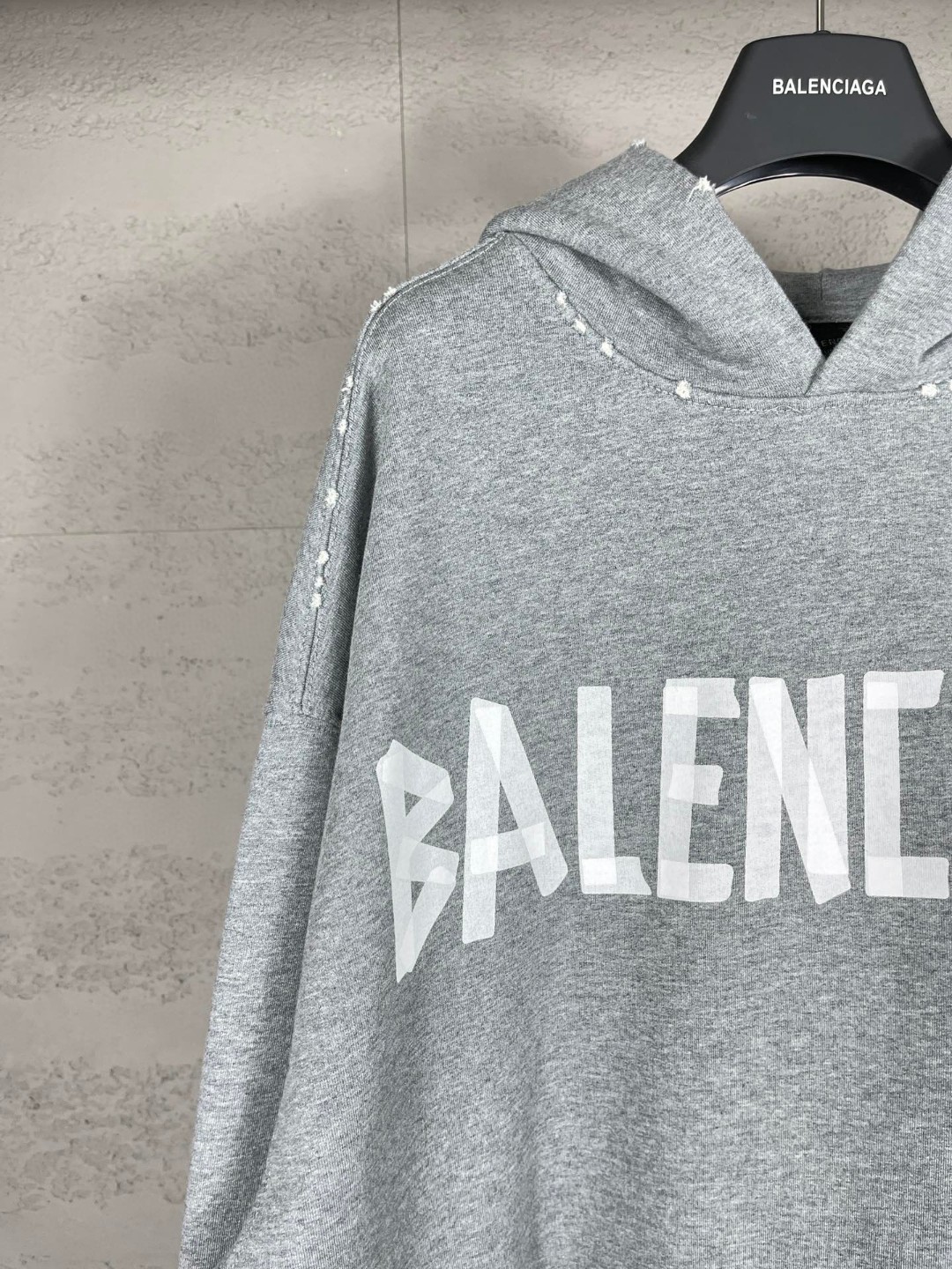 Balenciaga 巴黎世家 胶带直喷印花连帽卫衣 外套 长袖 灰色 B0 744441TRVK21300