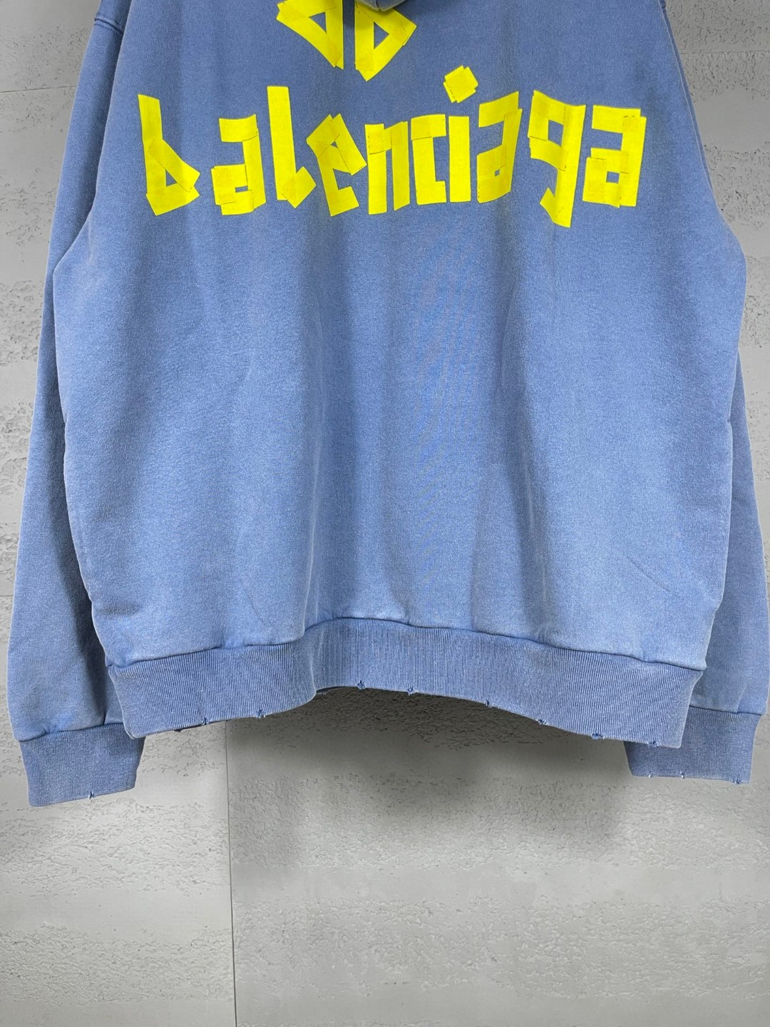 Balenciaga 巴黎世家 胶带直喷印花连帽卫衣 外套 长袖 蓝色 B0 744441TOVB19000