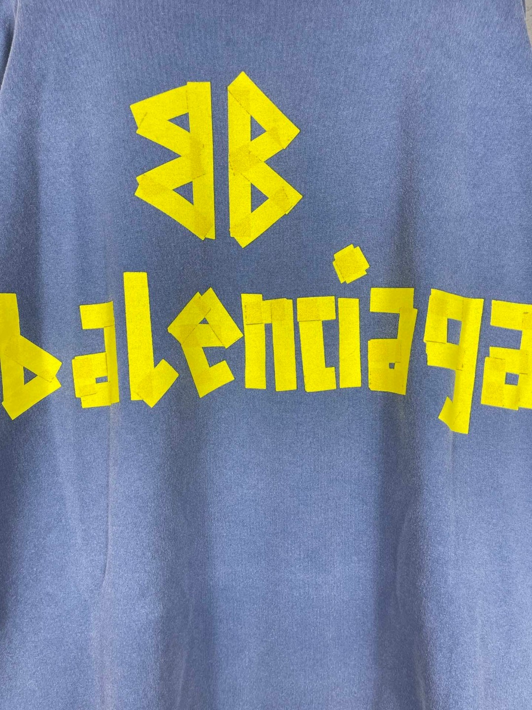 Balenciaga 巴黎世家 胶带直喷印花连帽卫衣 外套 长袖 蓝色 B0 744441TOVB19000