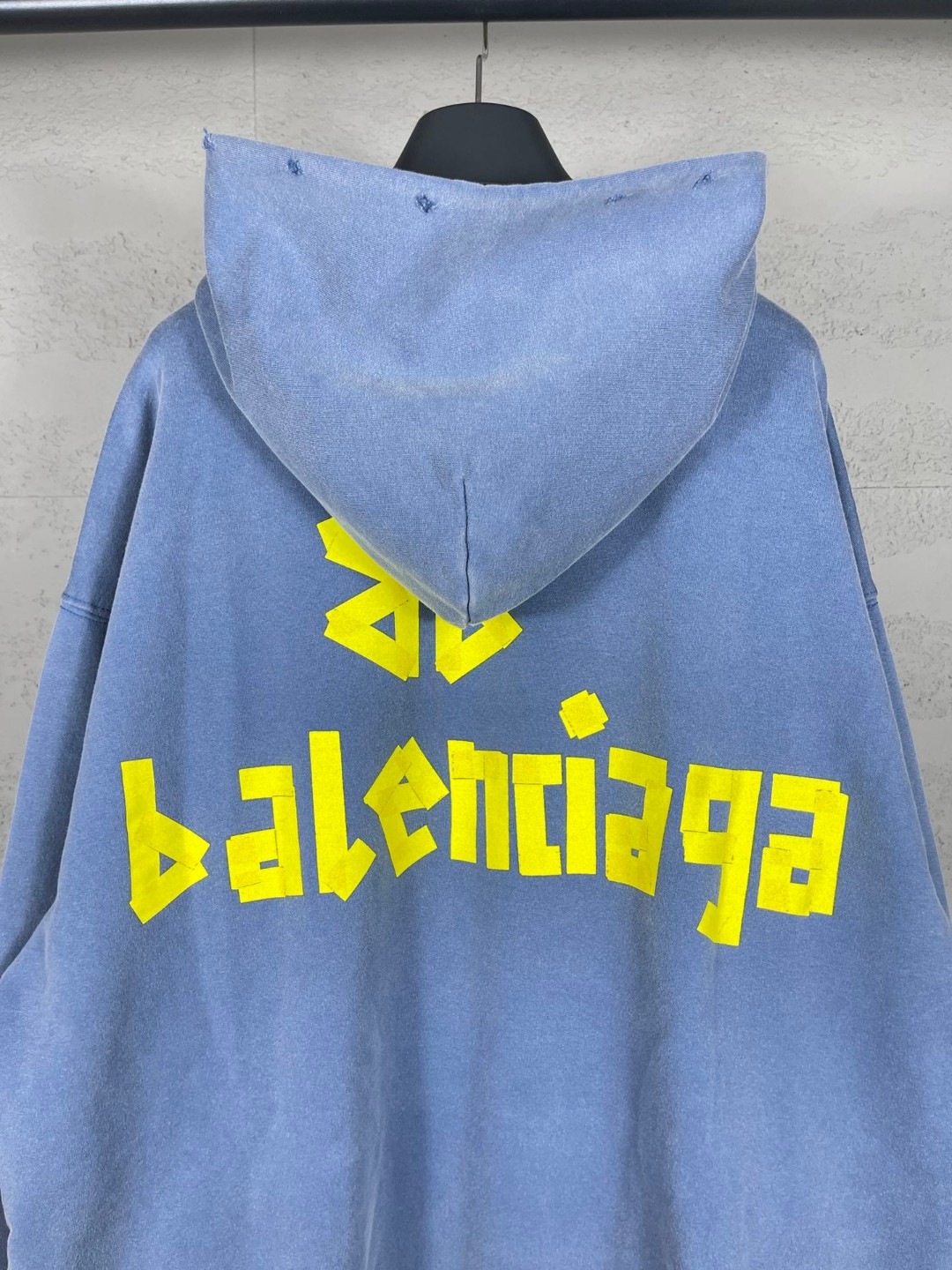 Balenciaga 巴黎世家 胶带直喷印花连帽卫衣 外套 长袖 蓝色 B0 744441TOVB19000
