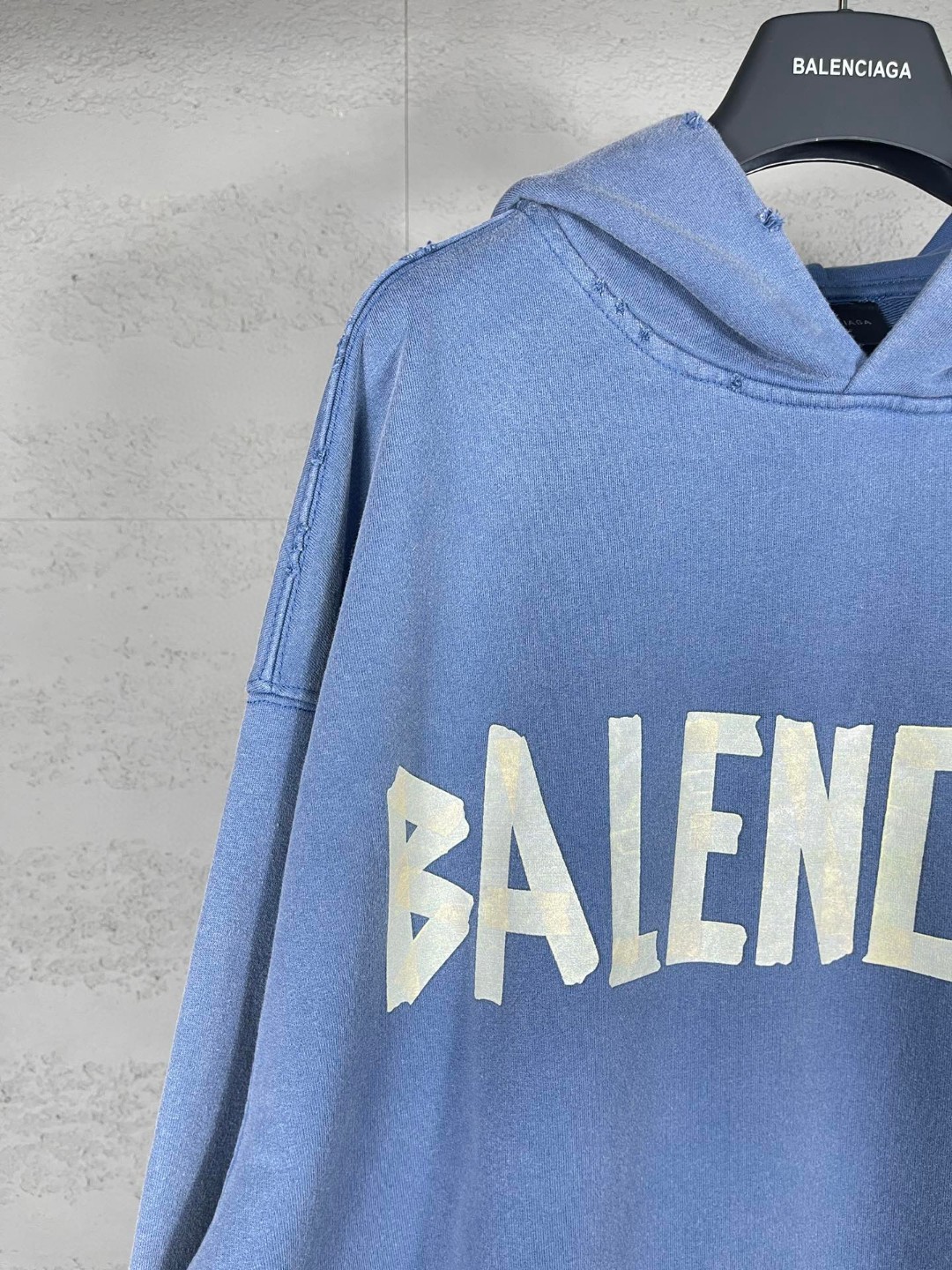 Balenciaga 巴黎世家 胶带直喷印花连帽卫衣 外套 长袖 蓝色 B0 744441TOVB19000