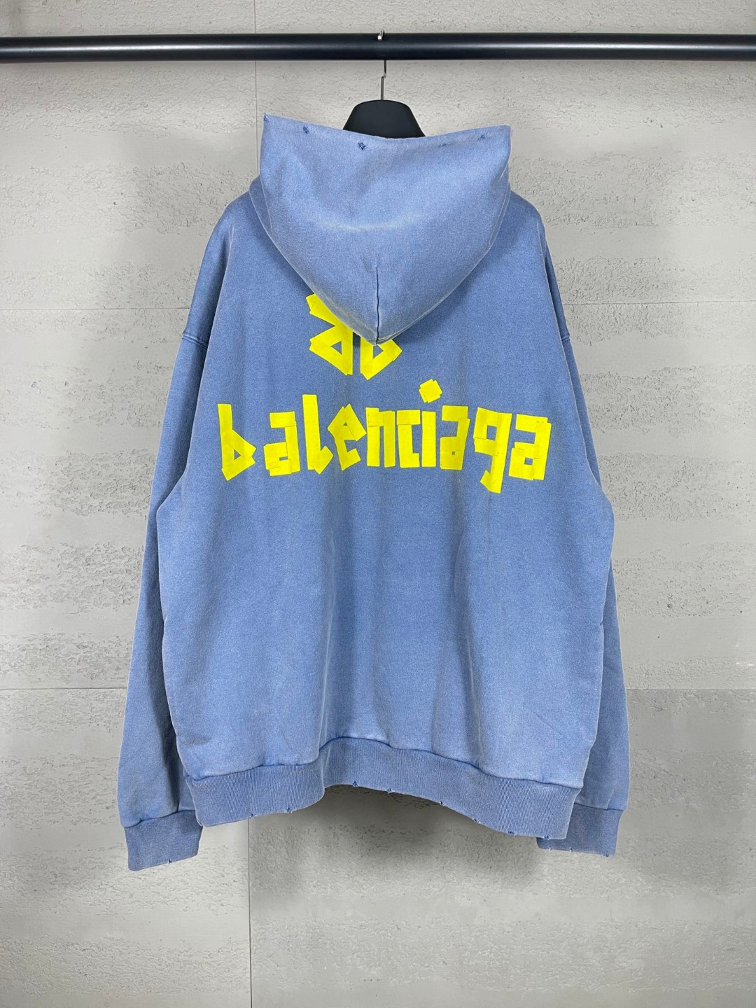 Balenciaga 巴黎世家 胶带直喷印花连帽卫衣 外套 长袖 蓝色 B0 744441TOVB19000