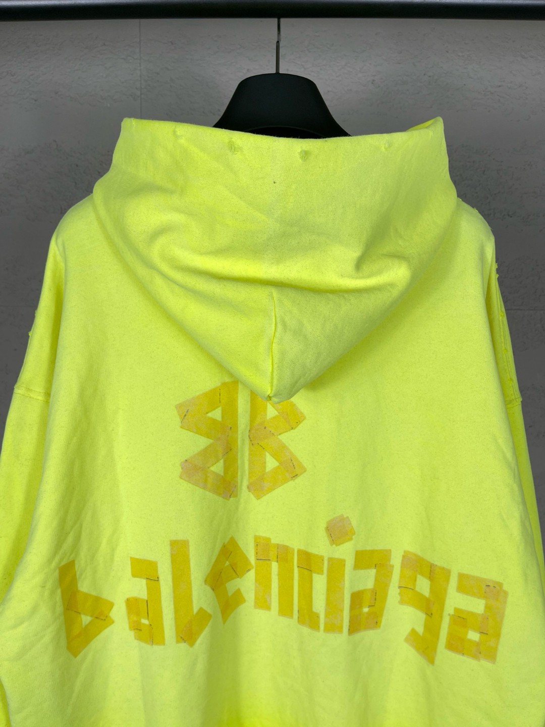 Balenciaga 巴黎世家 胶带直喷印花连帽卫衣 外套 长袖 黄色 B0 744441TOVB17204