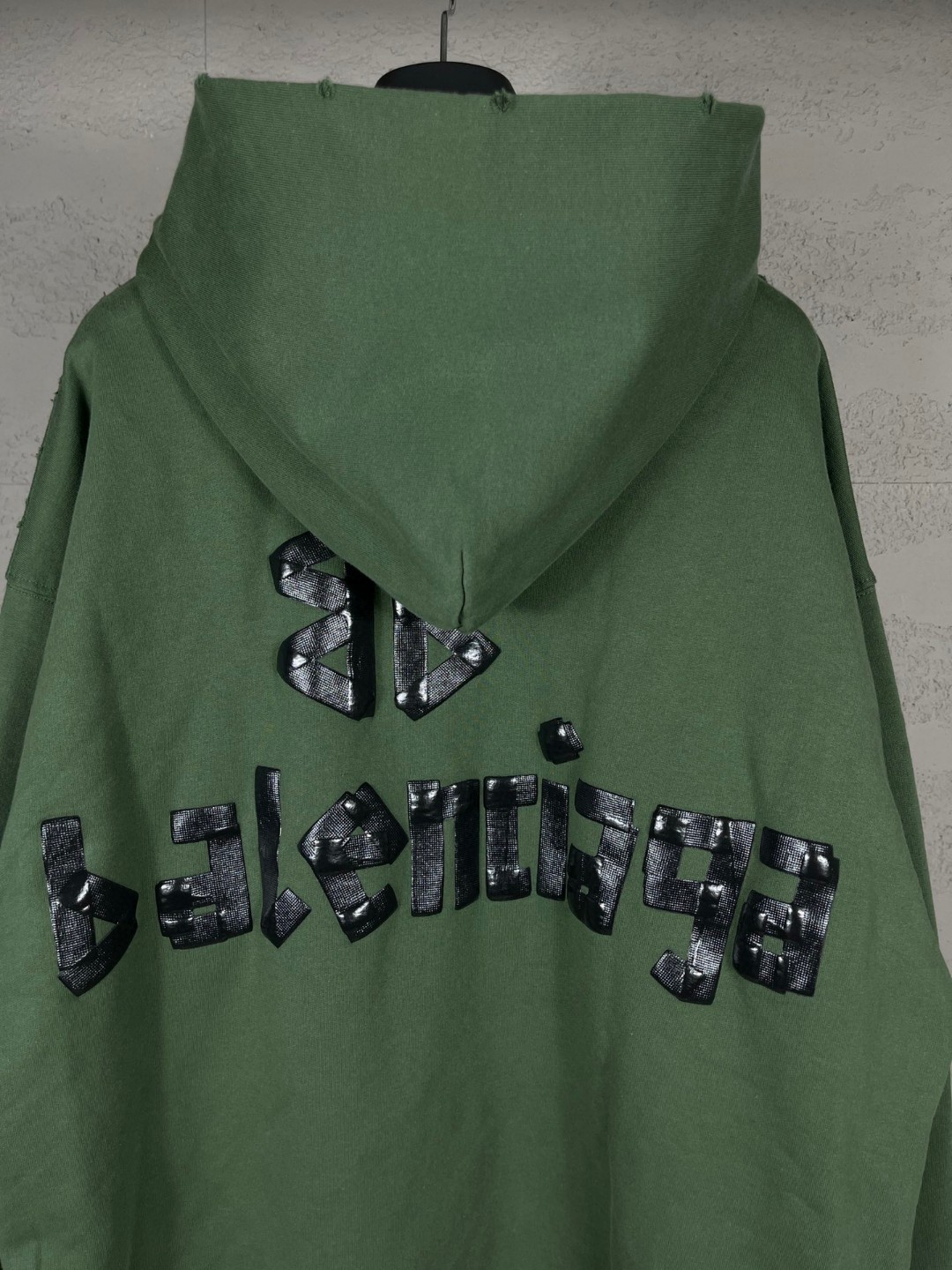 Balenciaga 巴黎世家 胶带直喷印花连帽卫衣 外套 长袖 绿色 B0 744441TQVQ93004