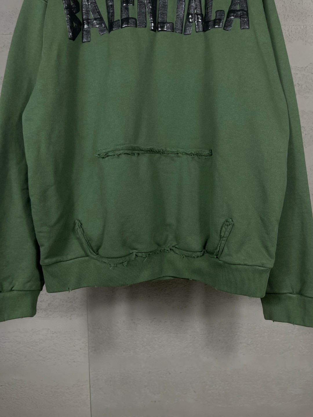 Balenciaga 巴黎世家 胶带直喷印花连帽卫衣 外套 长袖 绿色 B0 744441TQVQ93004