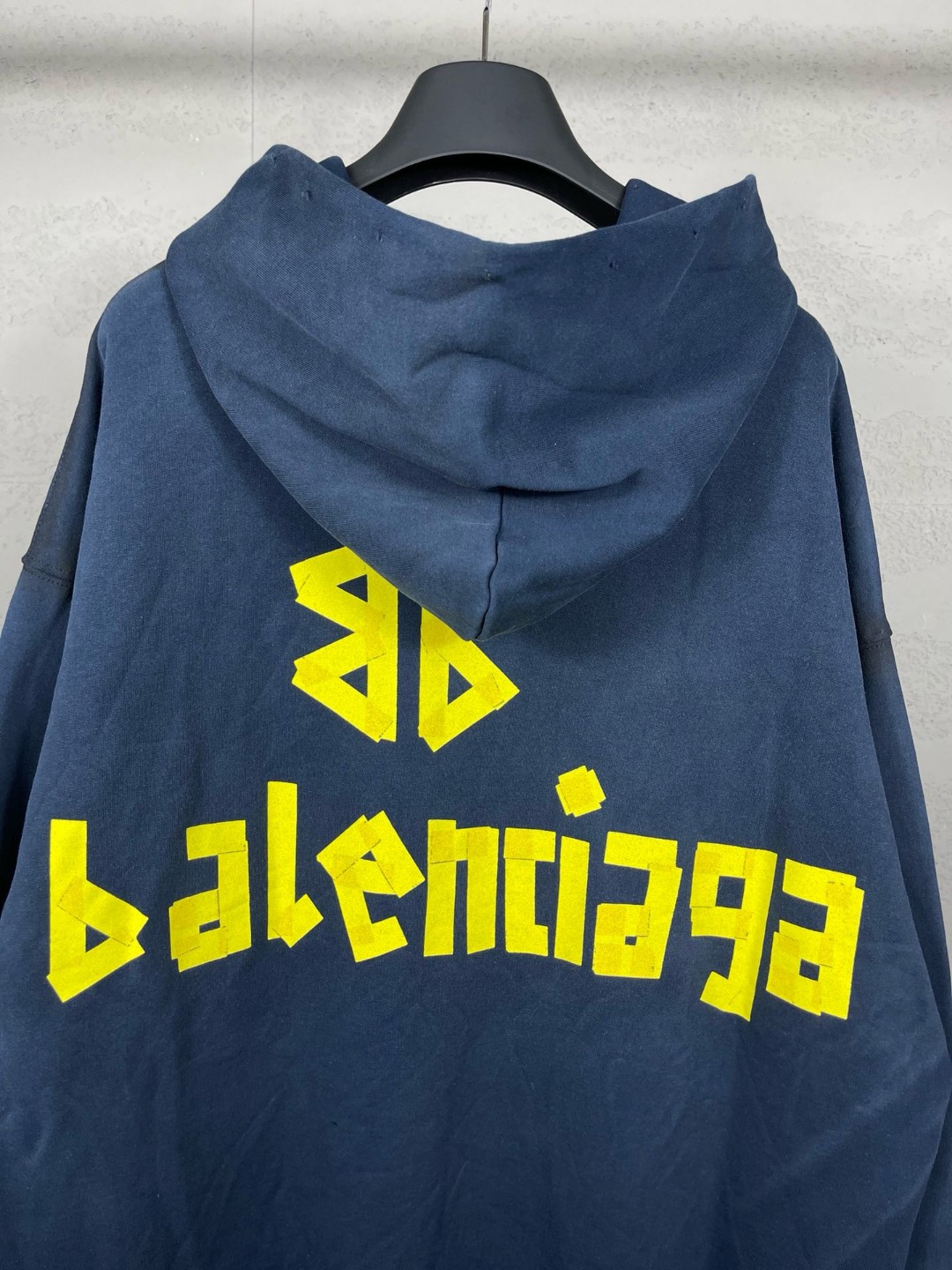 Balenciaga 巴黎世家 胶带直喷印花连帽卫衣 外套 长袖 宝蓝色 B0 