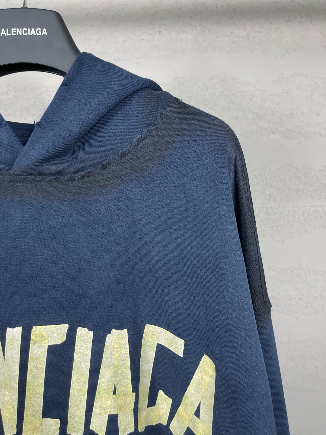 Balenciaga 巴黎世家 胶带直喷印花连帽卫衣 外套 长袖 宝蓝色 B0 