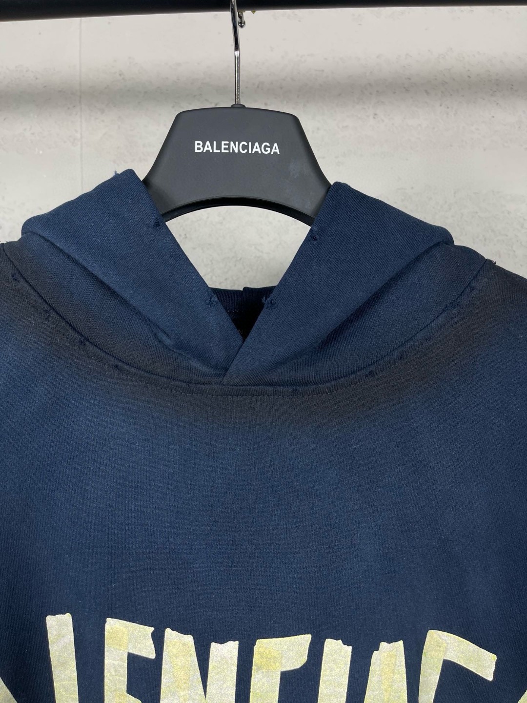 Balenciaga 巴黎世家 胶带直喷印花连帽卫衣 外套 长袖 宝蓝色 B0 