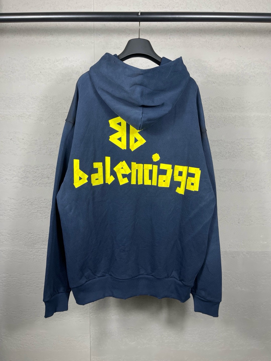 Balenciaga 巴黎世家 胶带直喷印花连帽卫衣 外套 长袖 宝蓝色 B0 