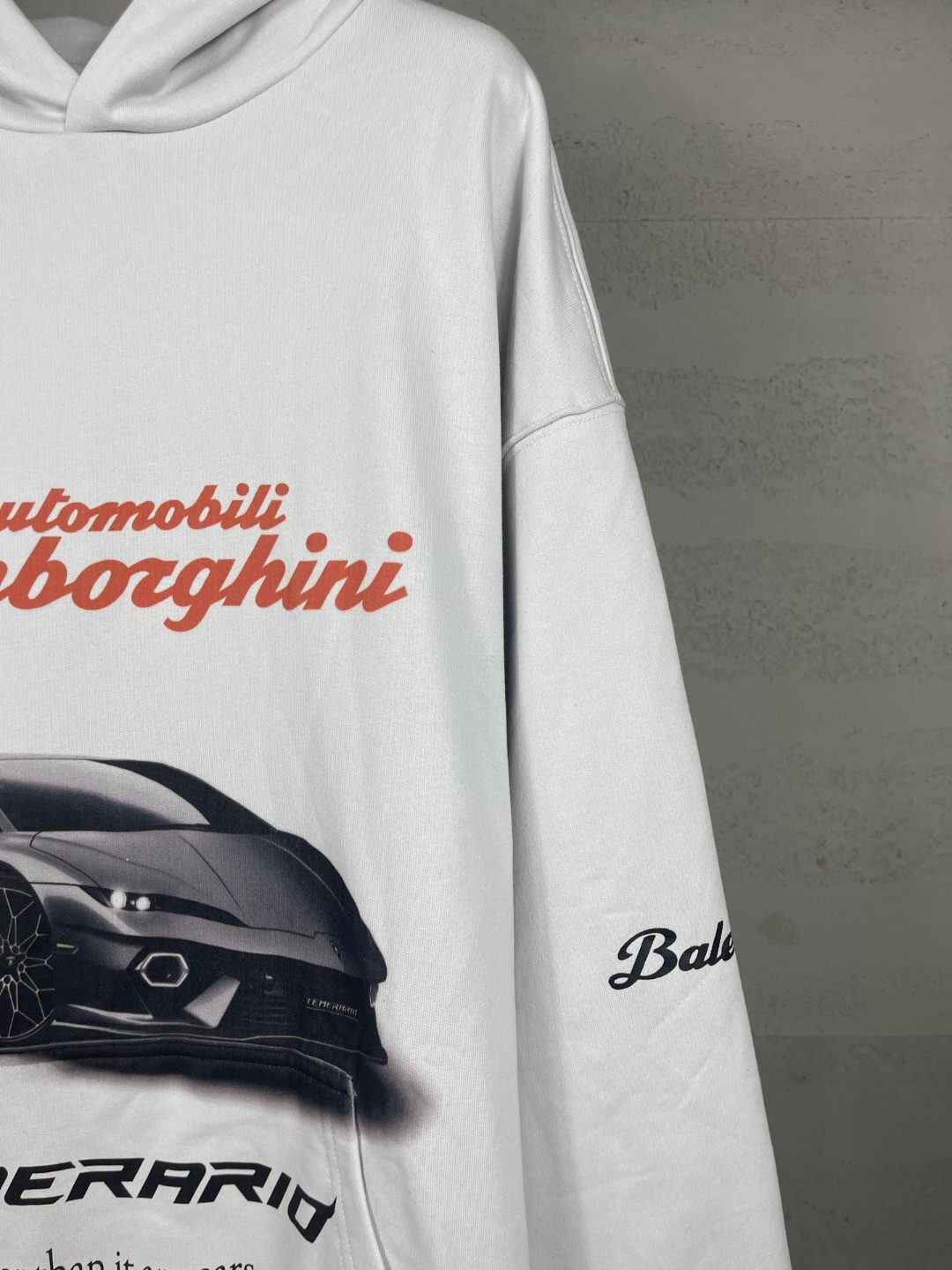 Balenciaga 巴黎世家 兰博基尼 联名款 印花连帽卫衣 外套 长袖  白色 B0 767877TSVT9-9012