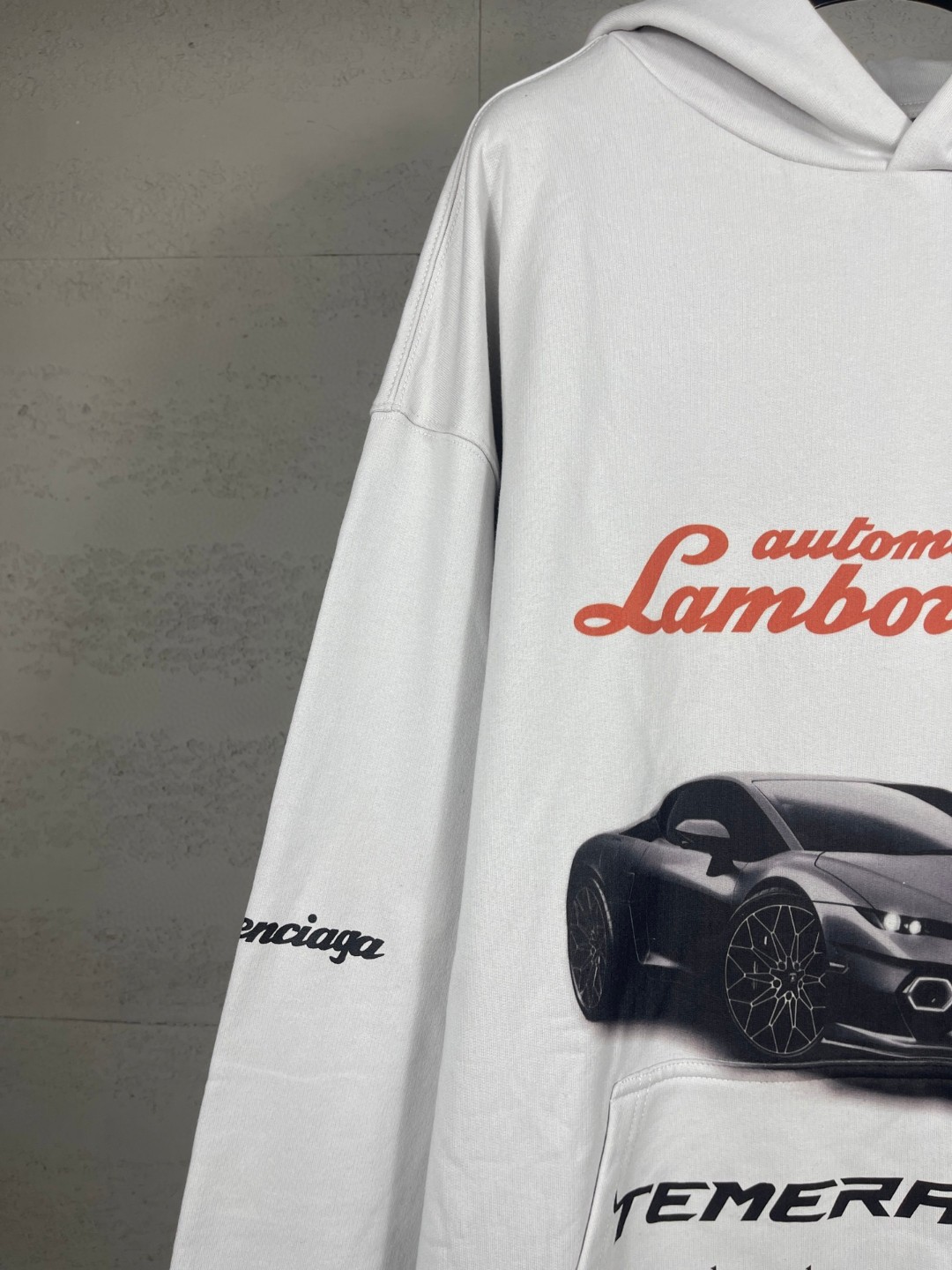 Balenciaga 巴黎世家 兰博基尼 联名款 印花连帽卫衣 外套 长袖  白色 B0 767877TSVT9-9012