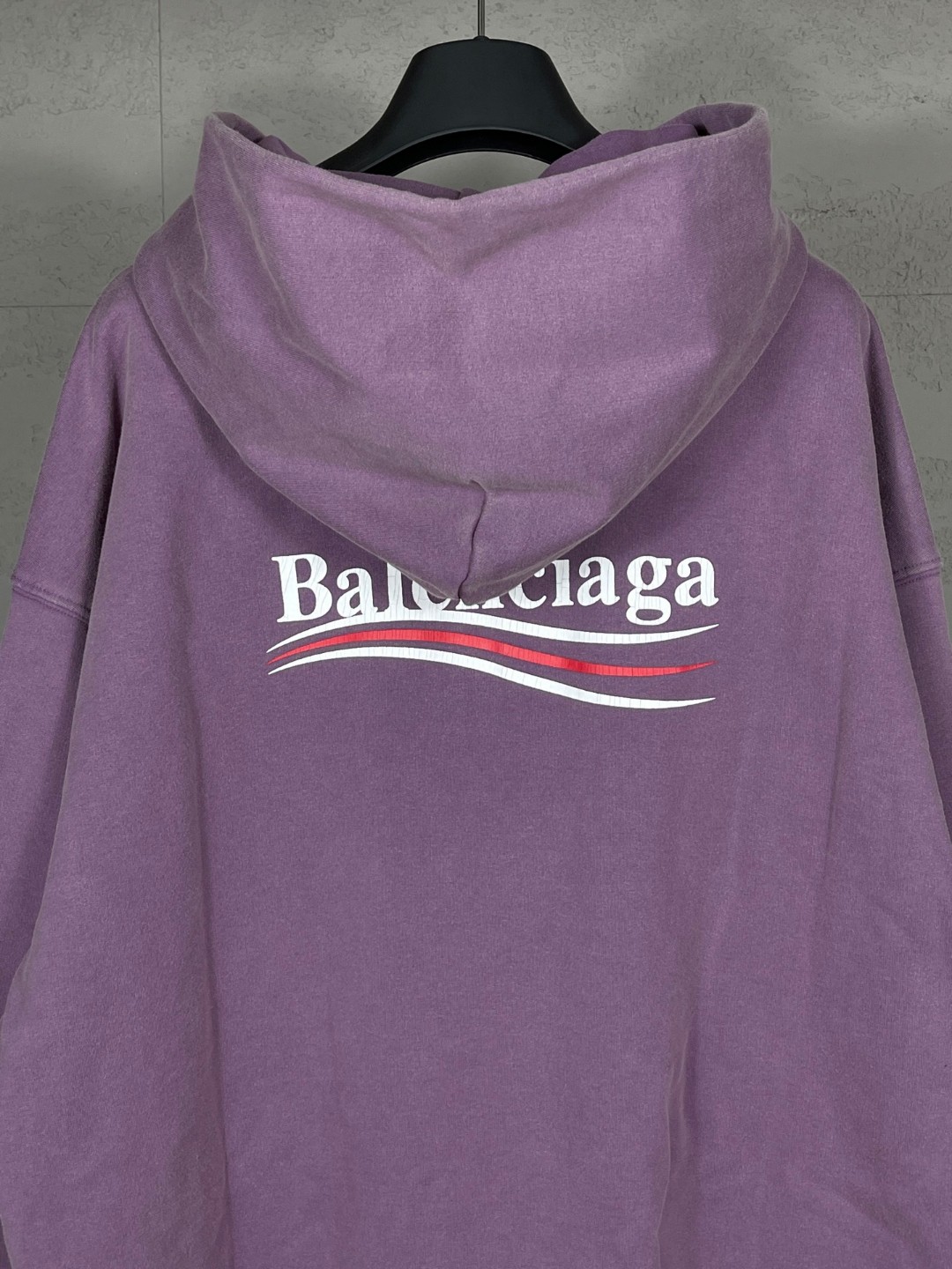 Balenciaga 巴黎世家 可乐印花拉裂水洗做旧连帽卫衣 外套 长袖  紫色 B0 767877TQVN63569