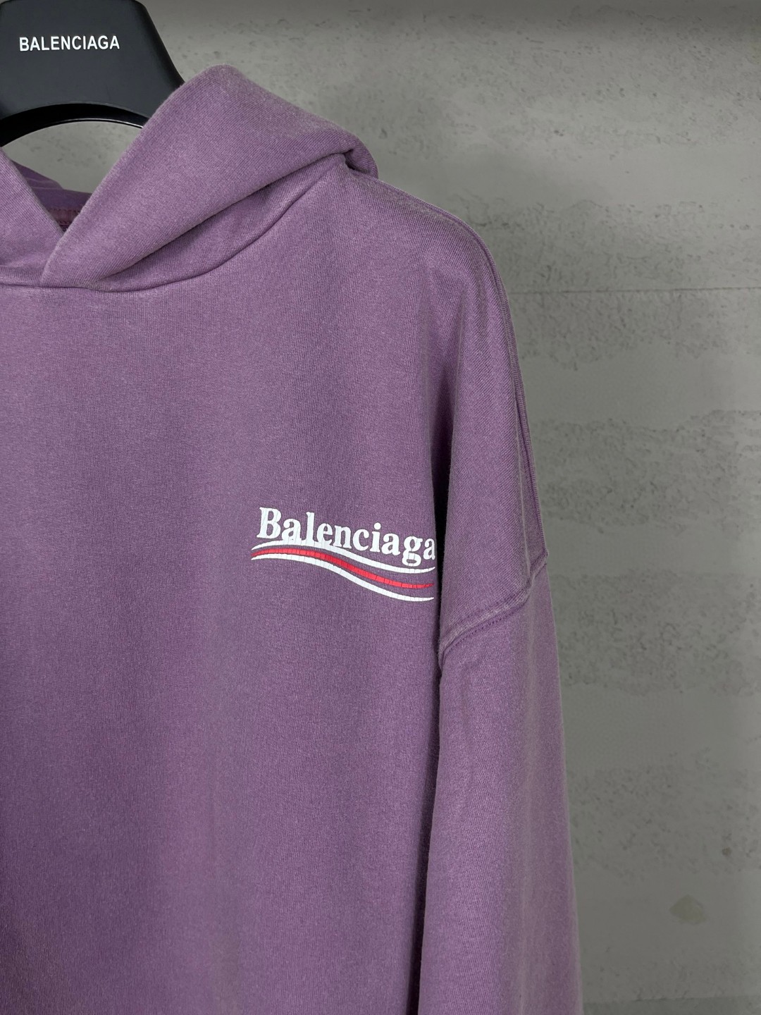 Balenciaga 巴黎世家 可乐印花拉裂水洗做旧连帽卫衣 外套 长袖  紫色 B0 767877TQVN63569
