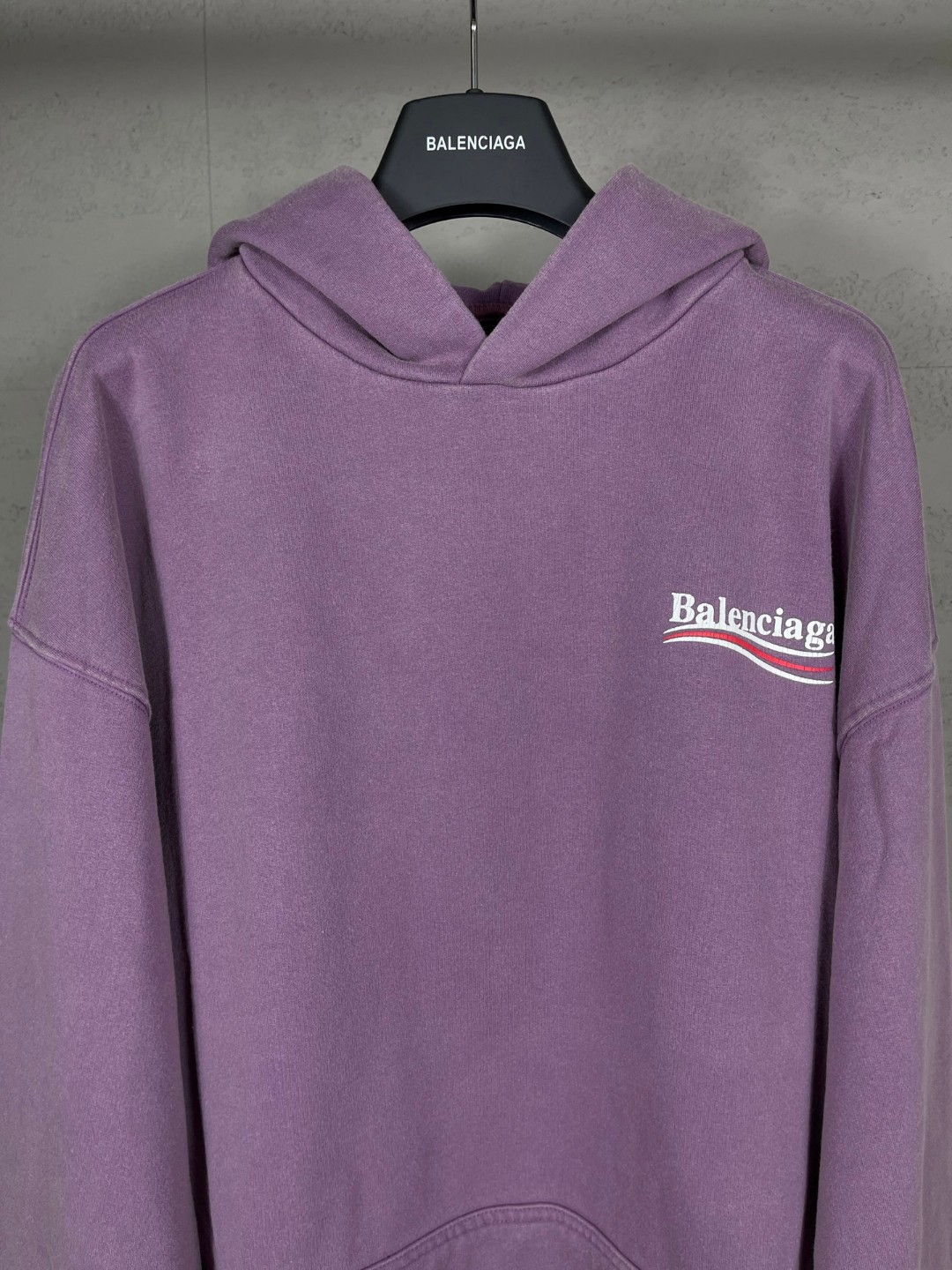 Balenciaga 巴黎世家 可乐印花拉裂水洗做旧连帽卫衣 外套 长袖  紫色 B0 767877TQVN63569