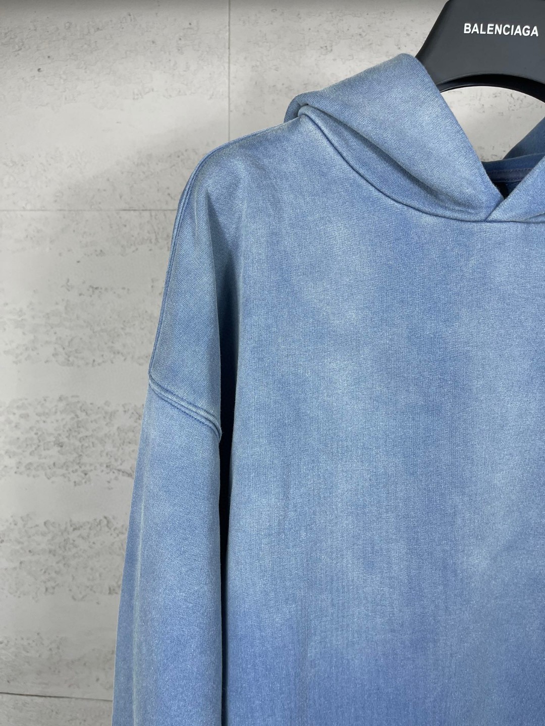 Balenciaga 巴黎世家 可乐印花拉裂水洗做旧连帽卫衣 外套 长袖 蓝色 B0 767877TRVB19798