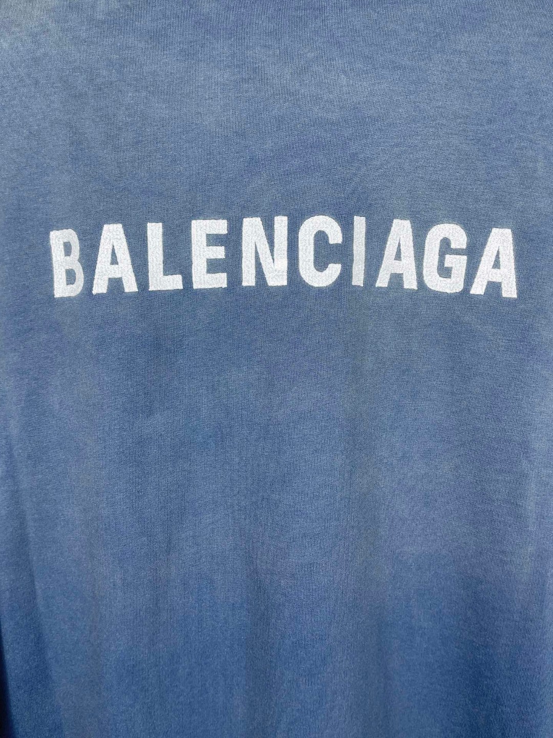 Balenciaga 巴黎世家 logo刺绣水洗做旧连帽卫衣 外套 长袖 蓝色 B0 767877TPVK24313