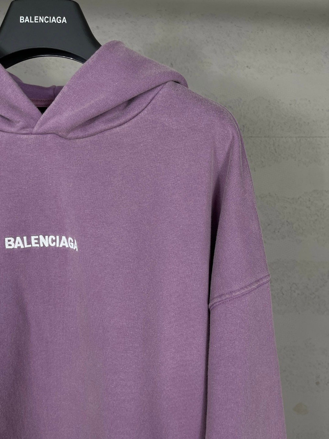 Balenciaga 巴黎世家 logo刺绣水洗做旧连帽卫衣 外套 长袖 紫色 B0 767877TPVK25500