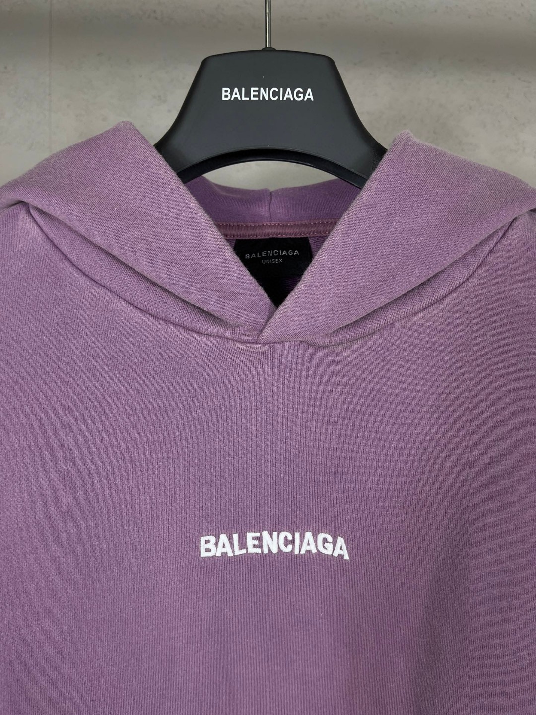 Balenciaga 巴黎世家 logo刺绣水洗做旧连帽卫衣 外套 长袖 紫色 B0 767877TPVK25500