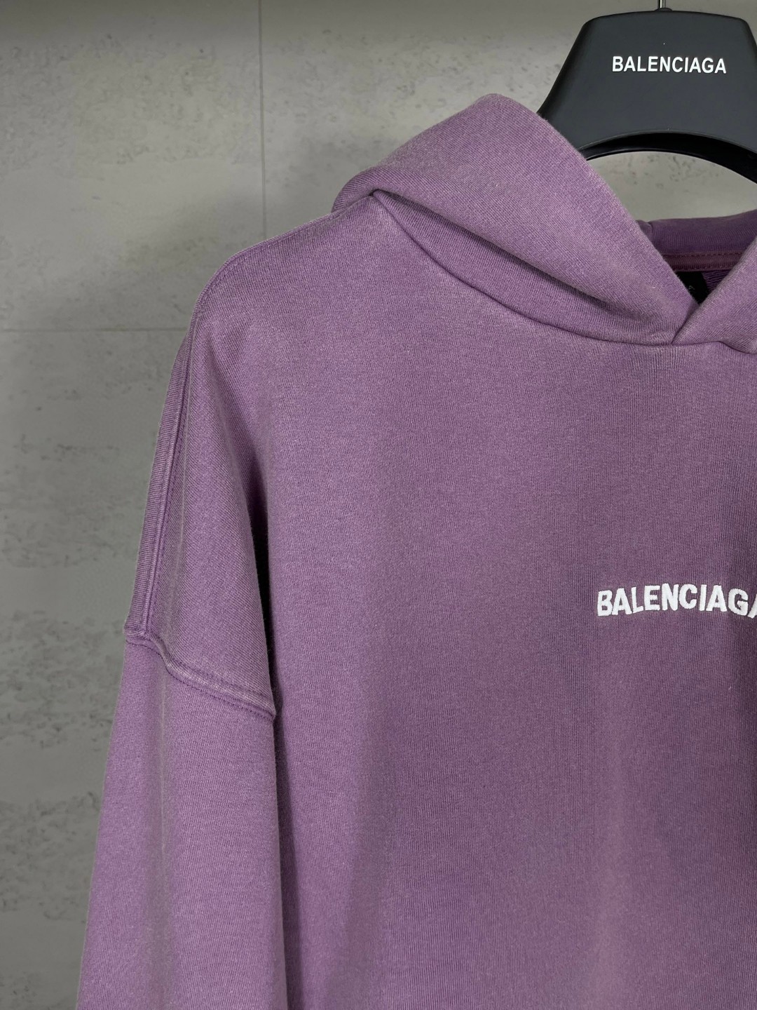 Balenciaga 巴黎世家 logo刺绣水洗做旧连帽卫衣 外套 长袖 紫色 B0 767877TPVK25500