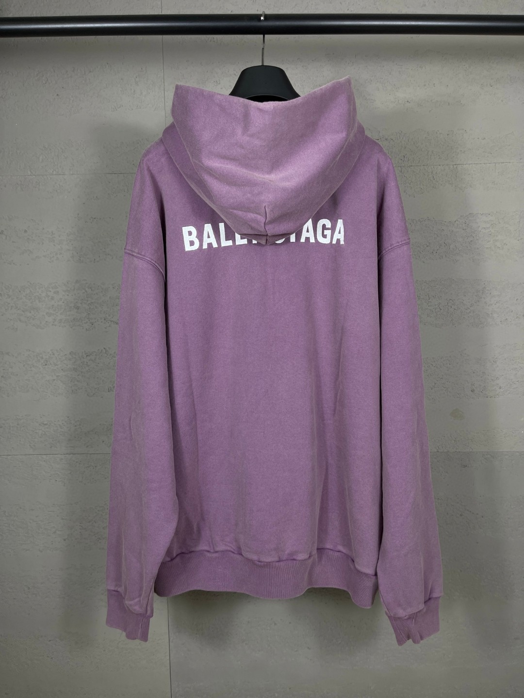 Balenciaga 巴黎世家 logo刺绣水洗做旧连帽卫衣 外套 长袖 紫色 B0 767877TPVK25500