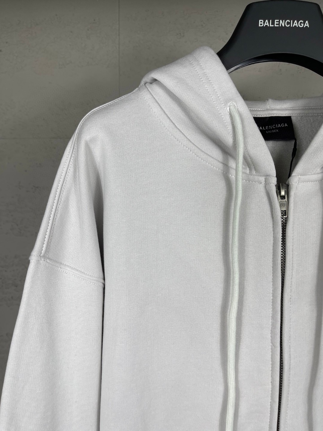 Balenciaga 巴黎世家 夜光笑脸直喷印花拉链连帽卫衣 外套 长袖 白色 B0 826162TSVG39012