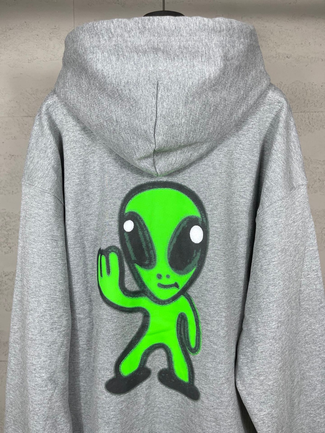 Balenciaga 巴黎世家 夜光外星人直喷印花拉链连帽卫衣 外套 长袖 灰色 B0 826162TSVF41300