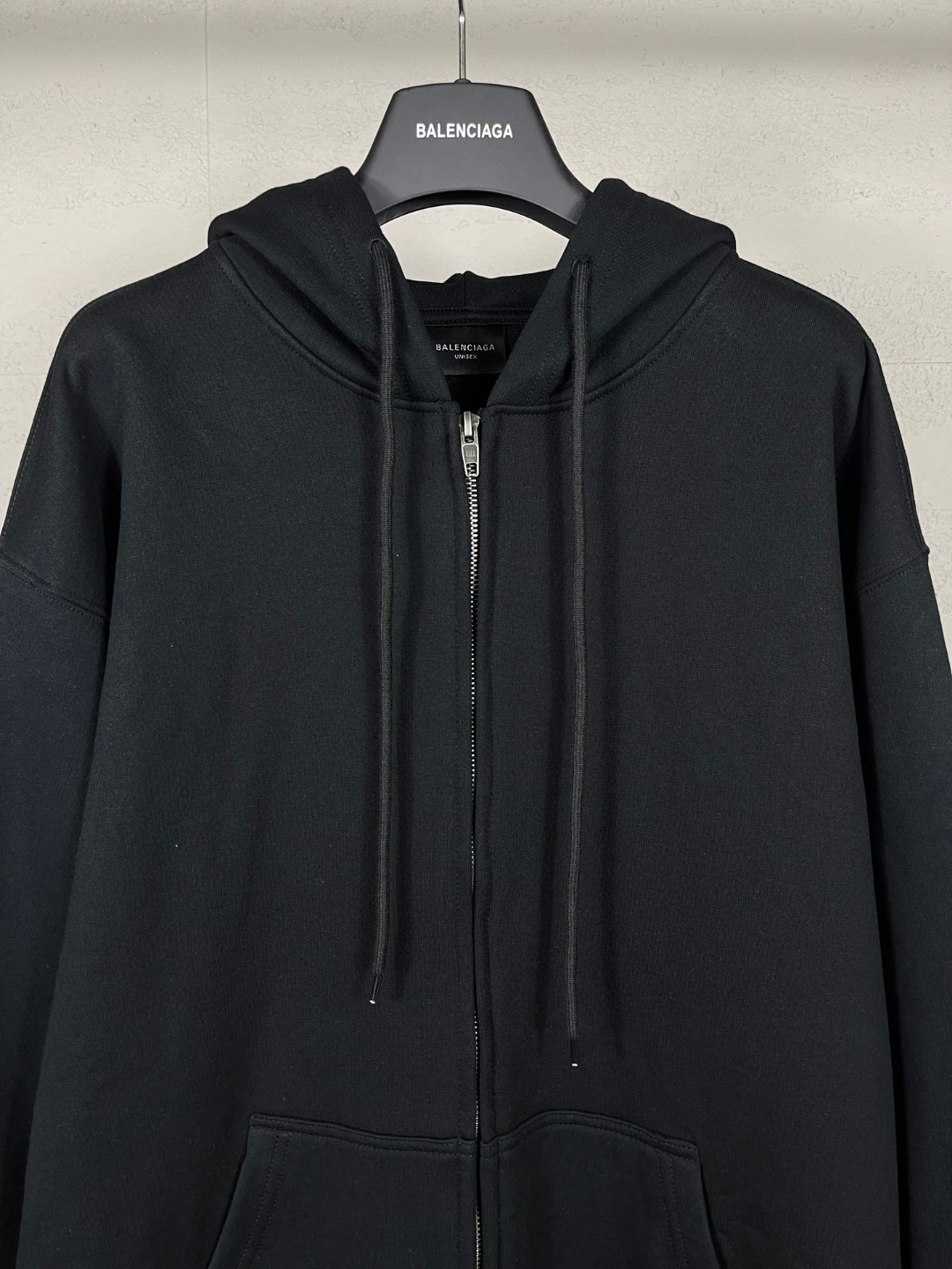 Balenciaga 巴黎世家 夜光外星人直喷印花拉链连帽卫衣 外套 长袖 黑色 B0 
