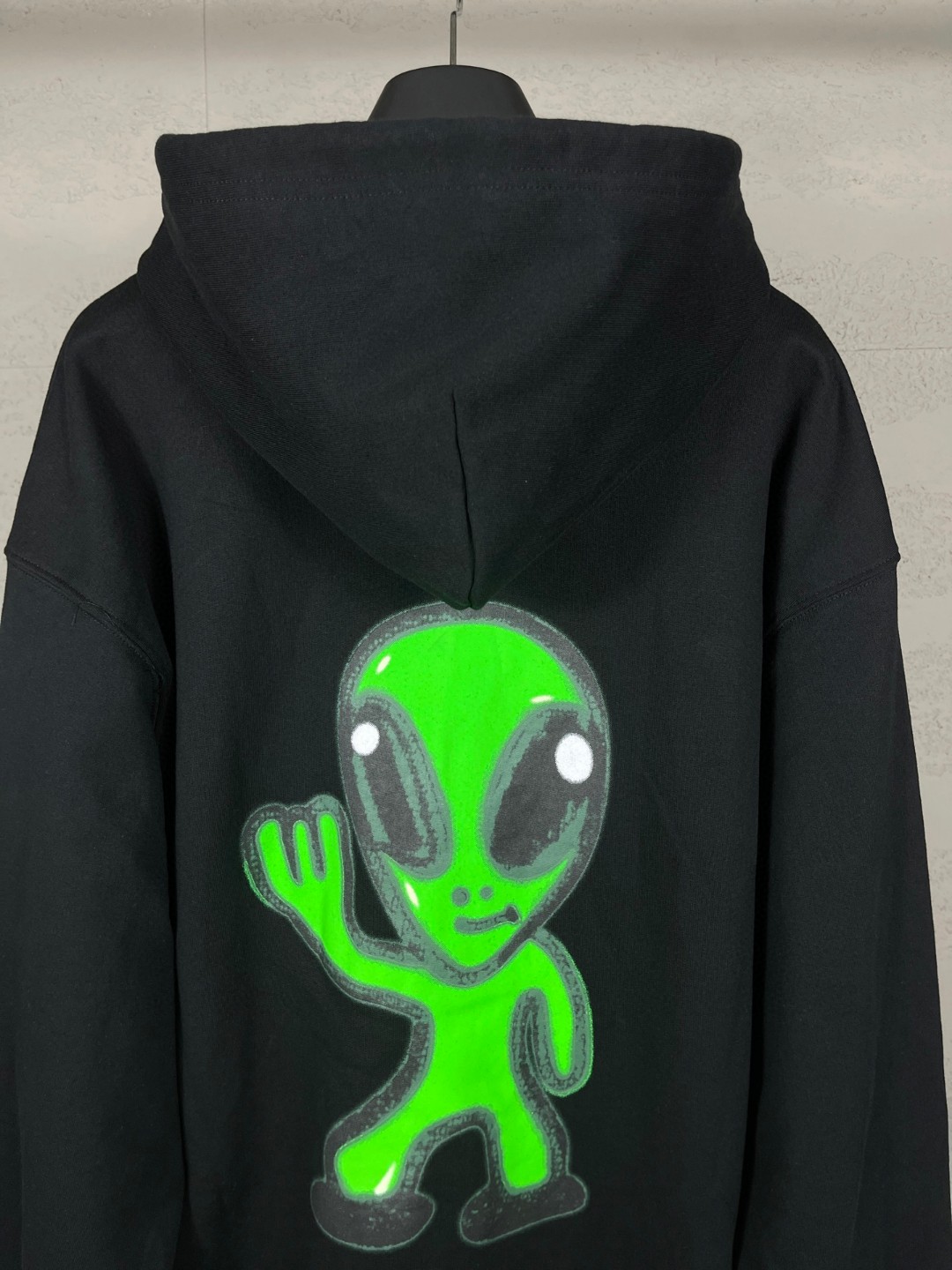 Balenciaga 巴黎世家 夜光外星人直喷印花拉链连帽卫衣 外套 长袖 黑色 B0 