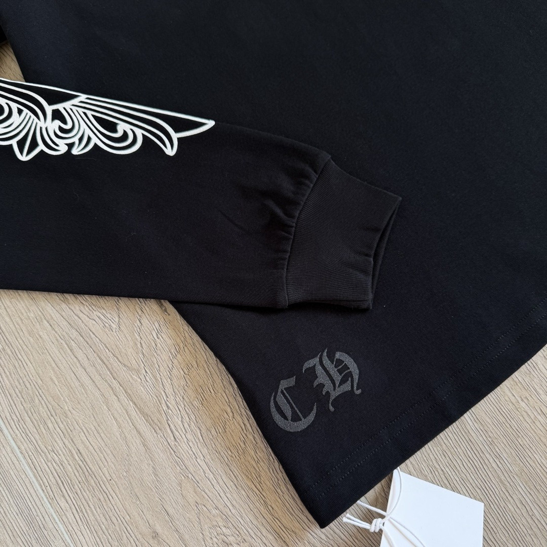 Chrome Hearts 克罗心 Aspen限定 Mattyboy 联名 黑白插肩花臂长袖卫衣 T恤 套头 黑色 A5 CH-66477067