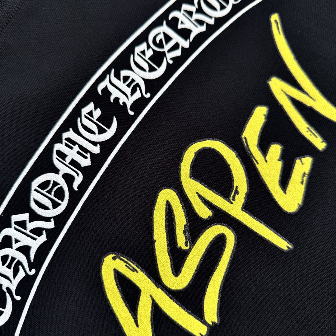 Chrome Hearts 克罗心 Aspen限定 Mattyboy 联名 黑白插肩花臂长袖卫衣 T恤 套头 黑色 A5 CH-66477067