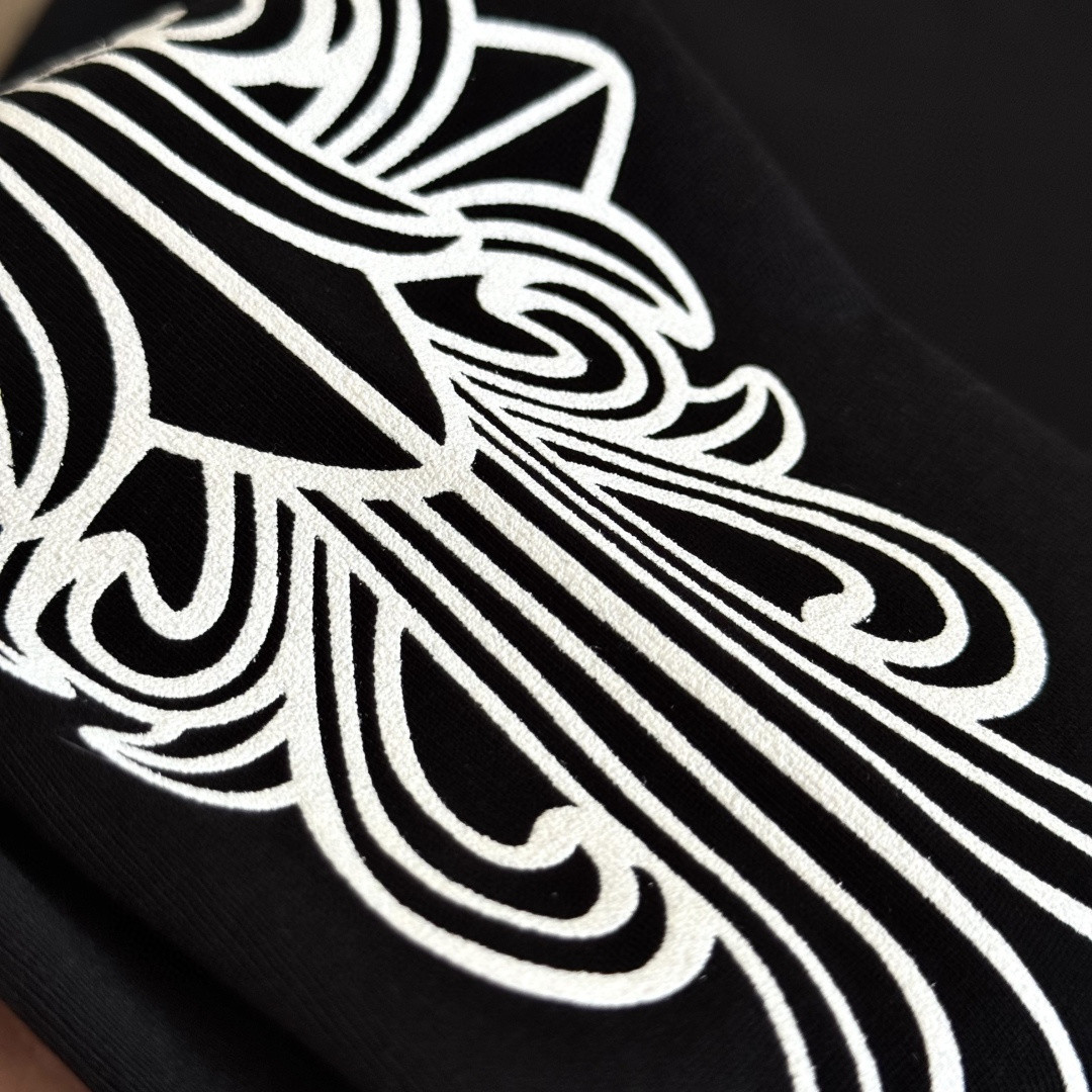 Chrome Hearts 克罗心 Aspen限定 Mattyboy 联名 黑白插肩花臂长袖卫衣 T恤 套头 黑色 A5 CH-66477067