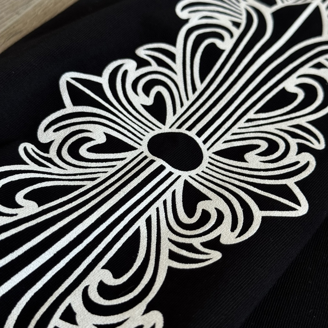 Chrome Hearts 克罗心 Aspen限定 Mattyboy 联名 黑白插肩花臂长袖卫衣 T恤 套头 黑色 A5 CH-66477067