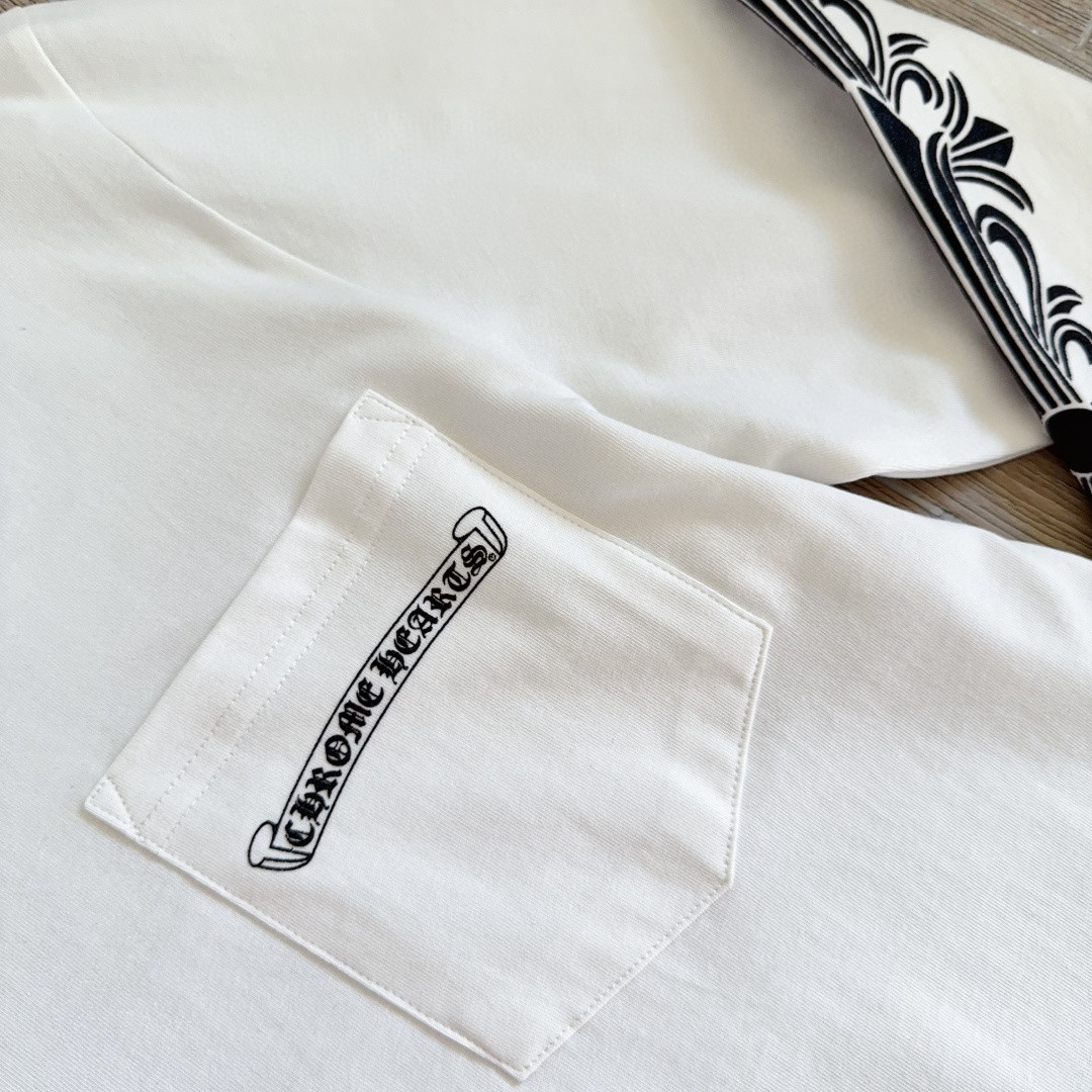 Chrome Hearts 克罗心 Aspen限定 Mattyboy 联名 黑白插肩花臂长袖卫衣 T恤 套头 白色 A5