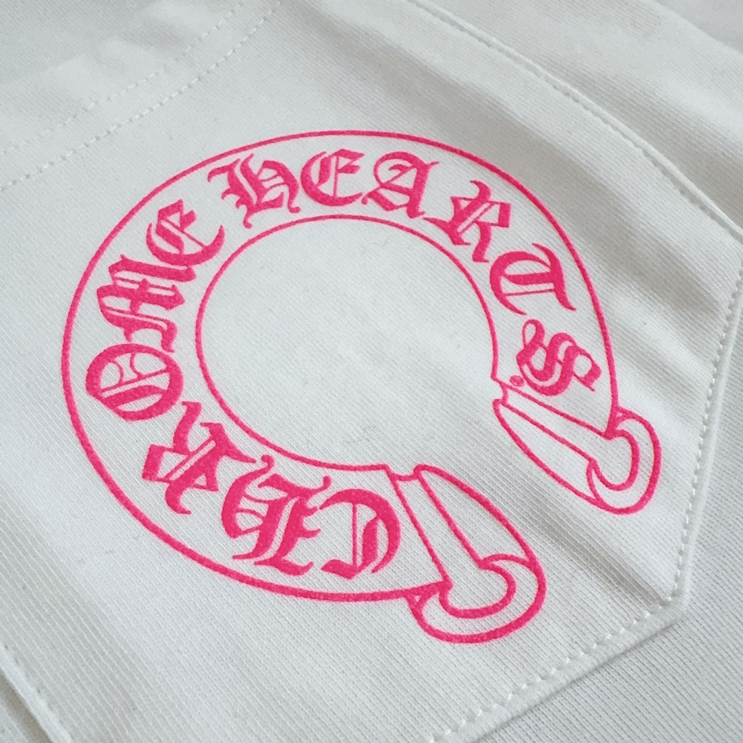 Chrome Hearts 克罗心 粉色双袖十字藤蔓后背马蹄长袖卫衣 T恤 套头 白色 A5 CH-2322617