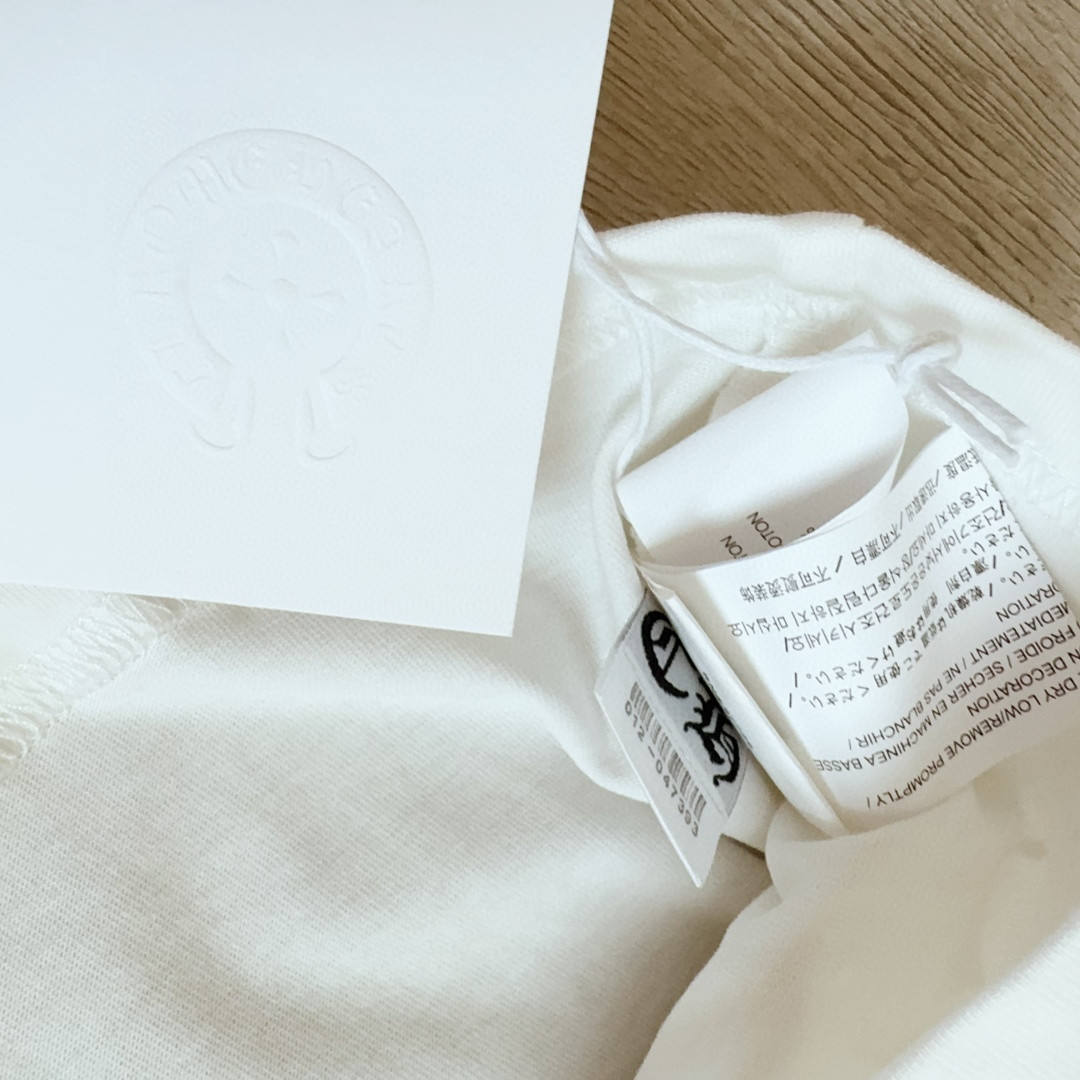 Chrome Hearts 克罗心 粉色双袖十字藤蔓后背马蹄长袖卫衣 T恤 套头 白色 A5 CH-2322617