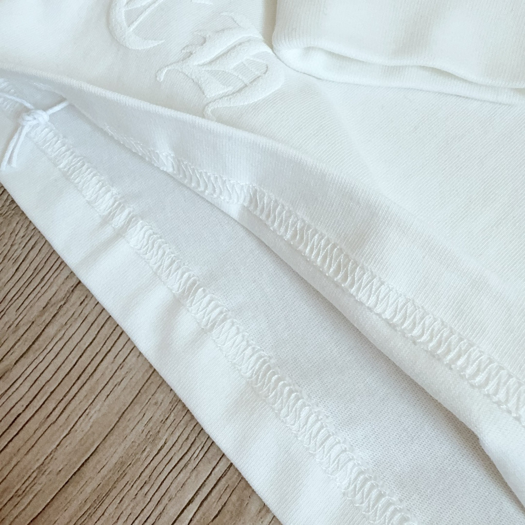 Chrome Hearts 克罗心 粉色双袖十字藤蔓后背马蹄长袖卫衣 T恤 套头 白色 A5 CH-2322617