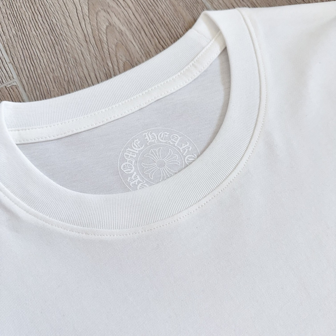 Chrome Hearts 克罗心 粉色双袖十字藤蔓后背马蹄长袖卫衣 T恤 套头 白色 A5 CH-2322617