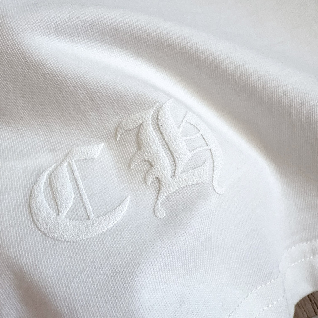 Chrome Hearts 克罗心 领口玫红长袖卫衣 T恤 套头 白色 A5 035-067971