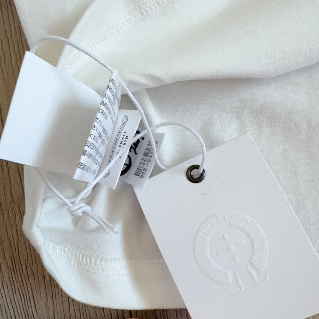 Chrome Hearts 克罗心 领口玫红长袖卫衣 T恤 套头 白色 A5 035-067971