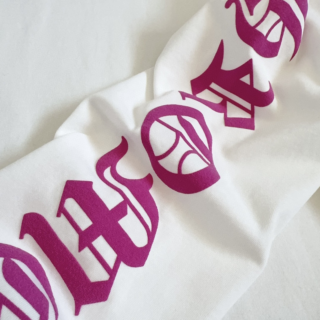 Chrome Hearts 克罗心 领口玫红长袖卫衣 T恤 套头 白色 A5 035-067971